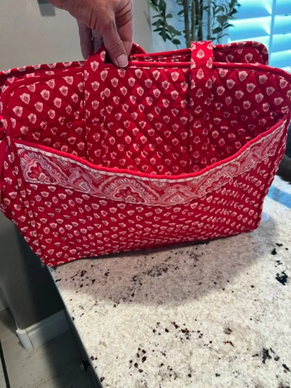 Retired Vera Bradley Nantucket Red Large Tote 16x12x5.5